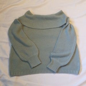 Off the shoulder sea blue sweater LG